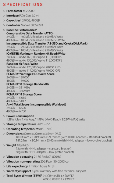 Kingston-Predator-PCIe-M2-SSD-Specifications