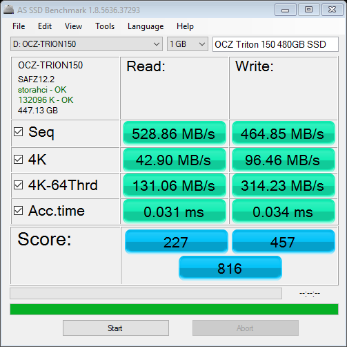 OCZ Trion 150 480GB SSD Review 6 as ssd bench OCZ TRION150 2.22.2016 5 49 30 PM as-ssd-bench OCZ-TRION150 2.22.2016 5-49-30 PM