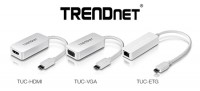TRENDnet TUC-HDMI, TUC-VGA, and TUC-ETG USB-C Adapters Announced