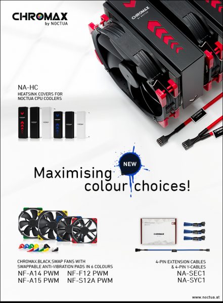 Noctua Chromax Fans, Cables and Heatsink Covers Introduced