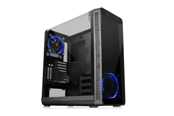 Thermaltake View 37 Riing Edition Mid-Tower Chassis features 2 built-in Riing 14 LED Blue fans