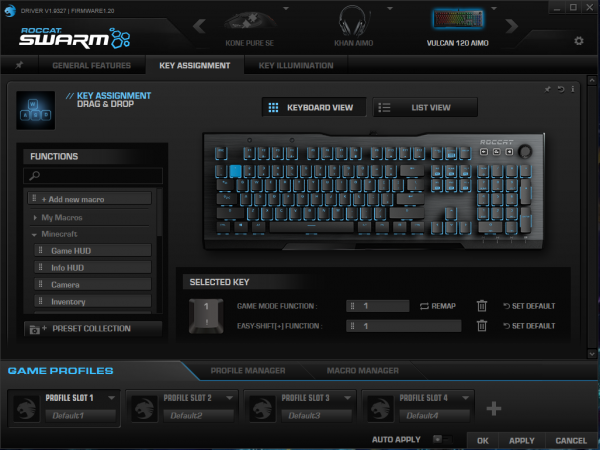 Roccat Vulcan120AIMO SWARM 9 Roccat Vulcan 120 AIMO Mechanical Gaming Keyboard