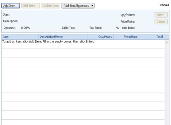 Microsoft Money Home and Business Invoice